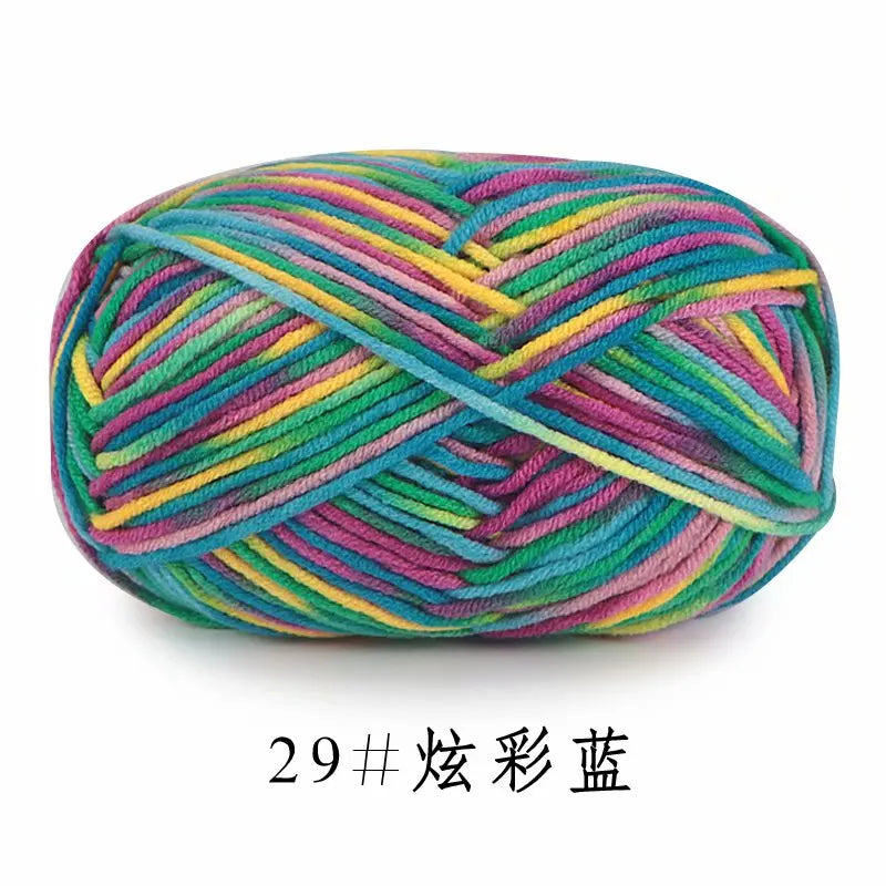 5Strands 2.5mm Colorful Soft Cotton Baby Knitting Wool Yarn Crochet Craft  Crochet Fancy Yarn Hand Knitting Sweater Baby Clothes
