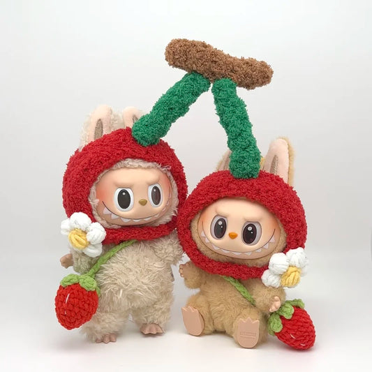 Baby Crybaby Twins Crybaby Clothes Replacement Glue Doll Clothes Labubu Macarons Sit Party 17cm Packaging Ornament Pendant