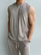 Summer Solid Color Vest Quick-drying Breathable Thin Threaded Ice Silk Top Sleeveless Suit Fitness Loose Men