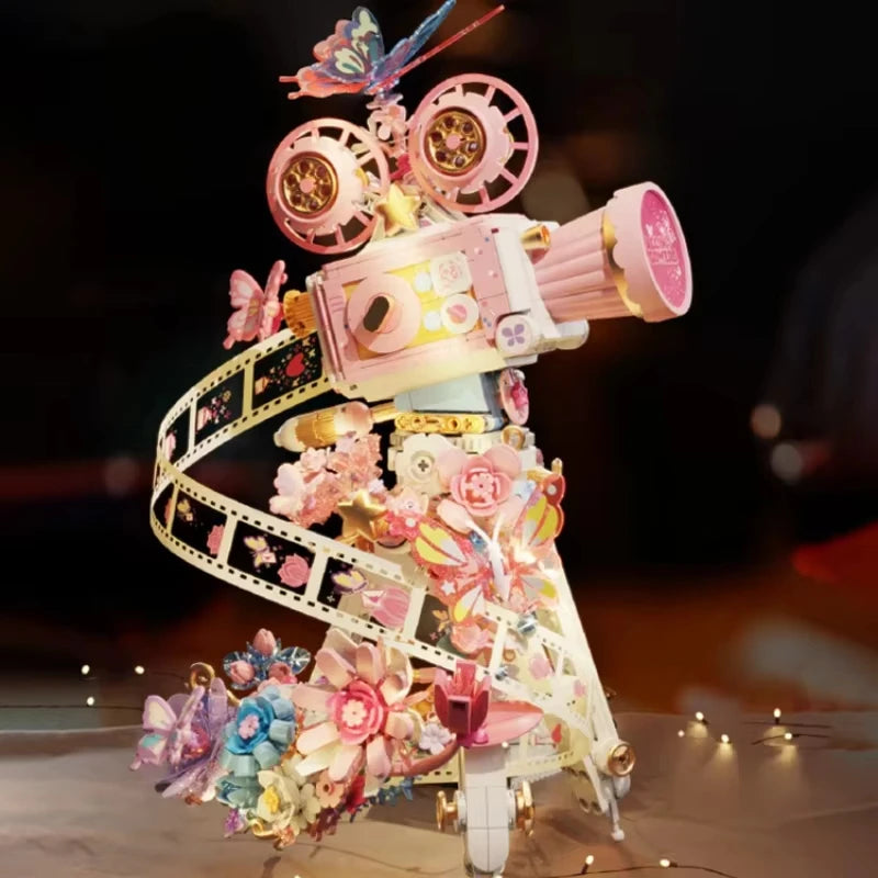 1109PCS building blocks flower butterfly shadow camera decoration desktop decoration model children's toy girl Christmas gift