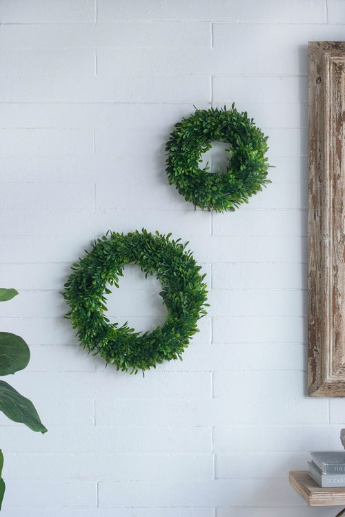 Set of 2 Artificial Greenery Wreaths for Home & Wedding Décor, 16 in