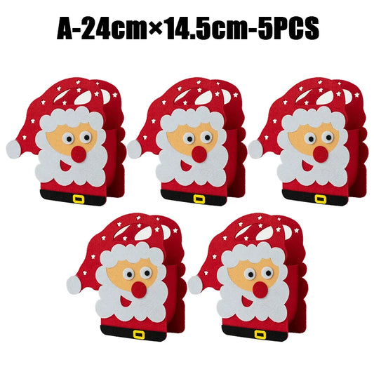 2024 New Christmas gift bag creative felt cloth children's candy gift bag Christmas Eve portable apple bag