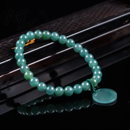 Natural Jadeite Blue Water Nothing Plaque Beads Hand Knitting Bracelet Luxury Jewelry Fashion Jewelry Charms Gift Certificate