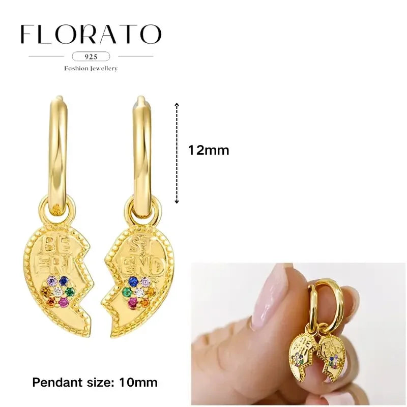 925 Sterling Silver Ear needle European And American Style Hoop Earrings Round square Pendientes Fashion For Women Birthday Gift