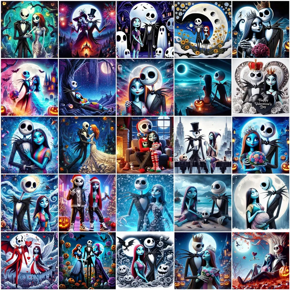 Disney 5D Diamond Embroidery Jack Rhinestone Pictures Painting Cartoon Full Drill Mosaic Nightmare Before Christmas Holiday Gift
