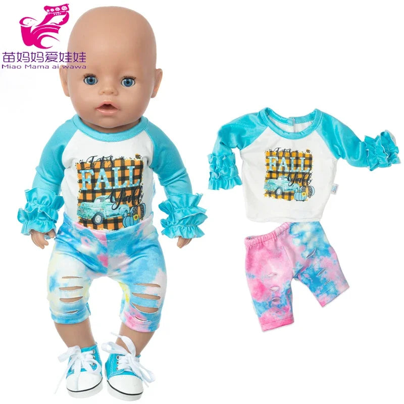 Baby New Born Doll Clothes Coat Hooded Sweater for 17 Inch Doll Jacket Toys Doll Wears