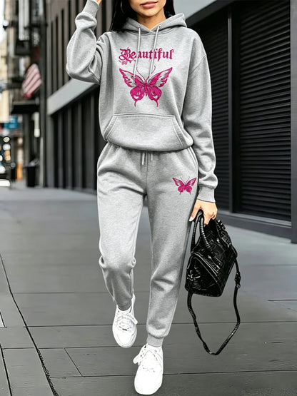 2026 Fashion Tracksuit for Women Autumn Winter Daily Casual Sports Jogger Sets Hoodies + Sweatpants Home Outdoor Comfort Outfits