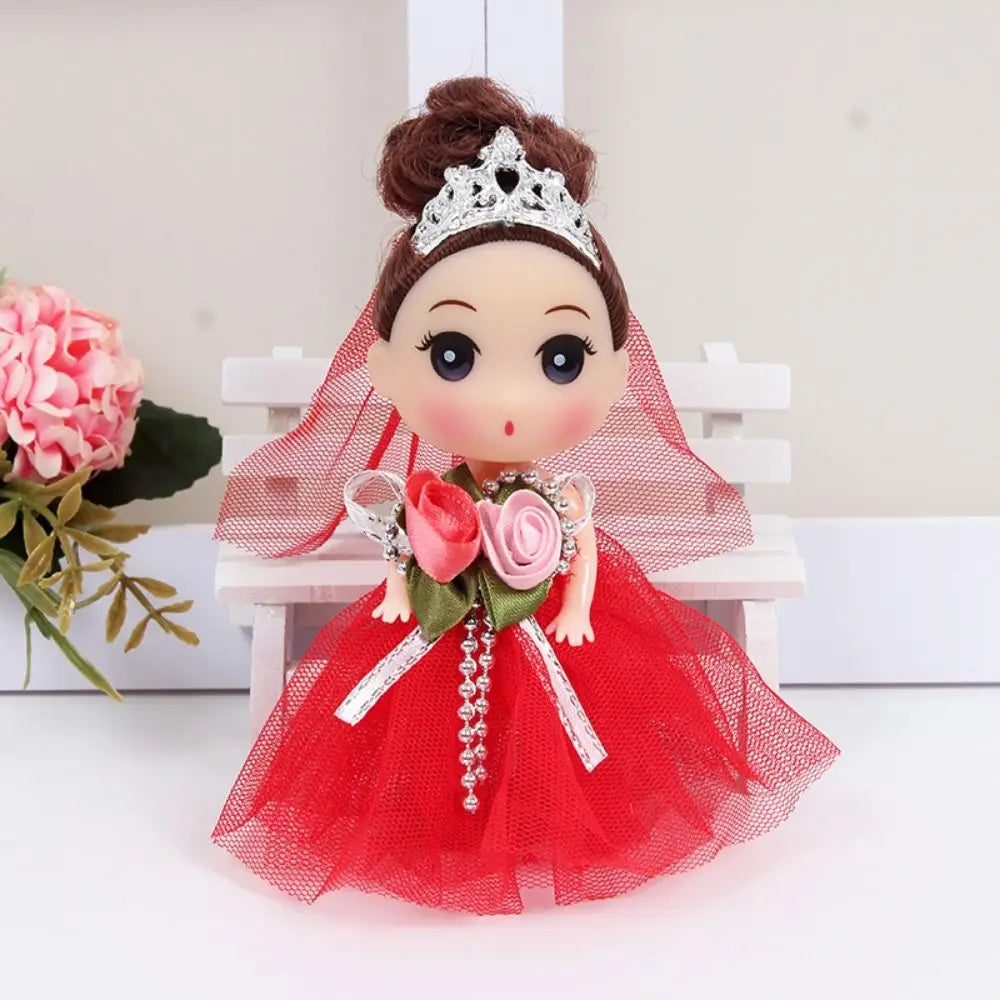 12 Cm Big Eyes Princess BJD Doll Korean Makeup Look Movable 12cm Bjd Doll Fine Clothes Cartoon Face Wedding Dress Mini Girl Toy