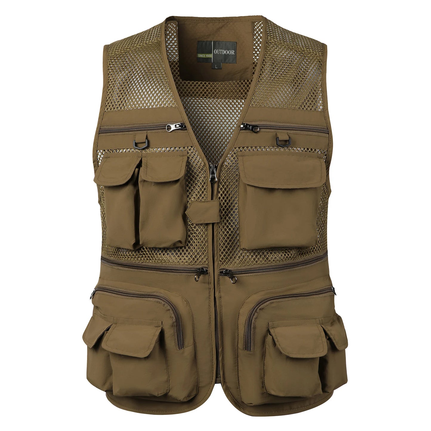 #%Men's Vest Tactical Webbed Gear Coat Summer Photographer Waistcoat Tool Many Pocket Mesh Work Sleeveless Jacket Male