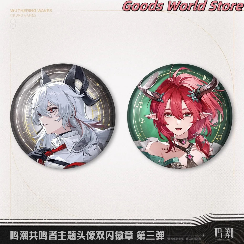 Original Zani Ciaccona Double flash badge Kurogame Wuthering Waves Zani Cosplay Anime Game Costume Badge Birthday Christmas Gift