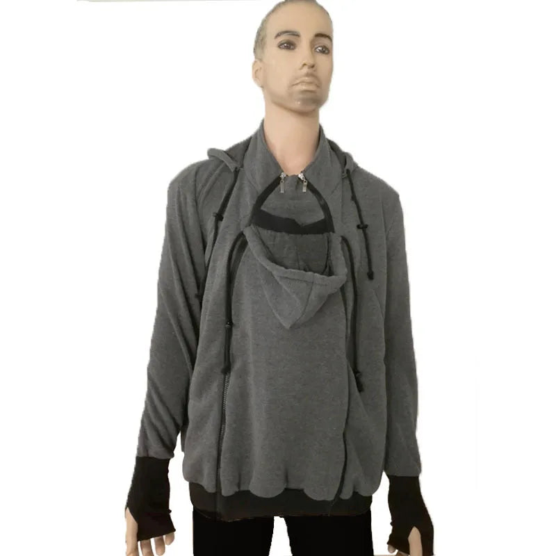 Autumn Winter Kangaroo Baby Carrier Hooded Hoodies Sweatshirt For Father Babywearing Jacket Multifunctional Kangaroo Clothes