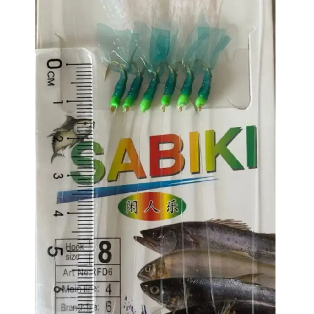 Fishing Lures Rubber Green Rubber Lures Golden Hook Sabiki Sea Fishing Rigs Lures Green Golden Tied Hooks Sea Fishing