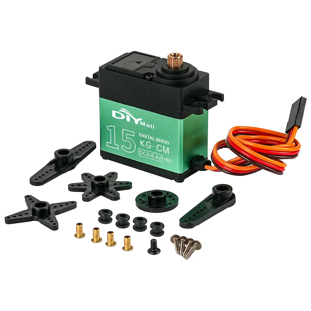 15kg TD-8815MG Digital Servo Carbon Brush Motor Metal Gear 180°/270°/360° Servos for RC Robot Car Aircraft Model Toy Power Parts