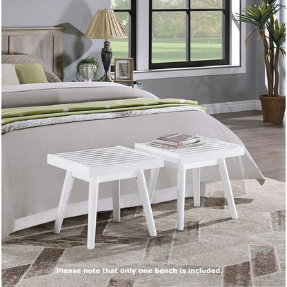 Farmhouse Style Solid Wood Slatted Bench Entryway or Bedroom Indoor Use Durable New Zealand Pine Assembly Required