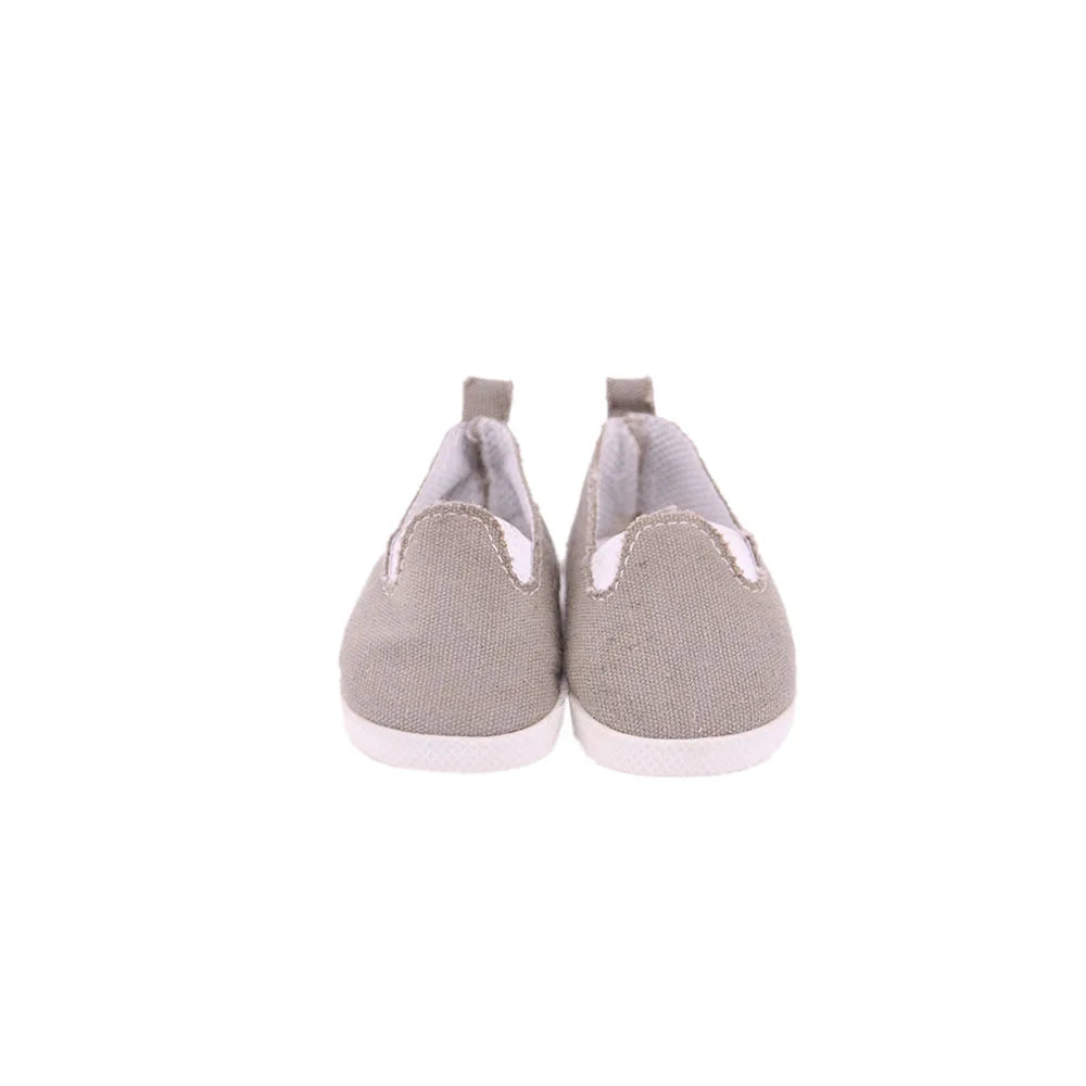 7Cm length Doll Shoes For 18 inch Girls American & 43Cm Baby New Born Doll Clothes Accessories Flowers/Bows Stamp Canvas Shoes