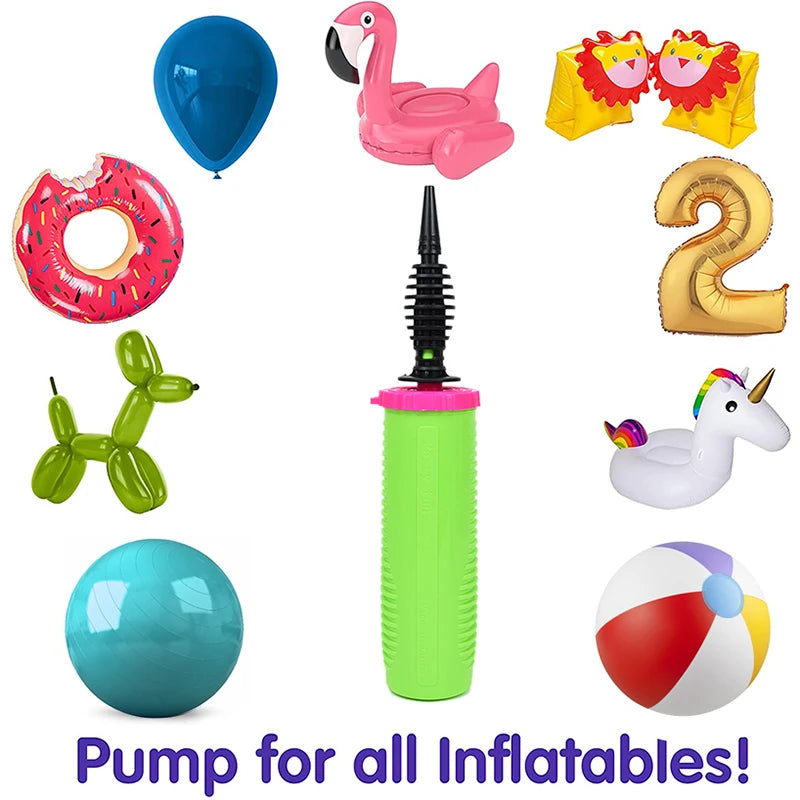 High quality Dual action Balloon Pump Balloon air Inflator Plastic Hand Held Latex Balls Party Foil Balloons Portable Air Pump