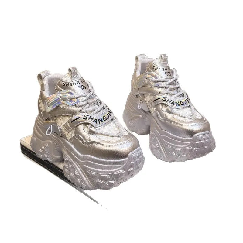 Thick-soled Inner Height Increase Dad Shoes Women's 2025 Summer New Fashion Small Sports and Leisure Shoes Versatile Shoes