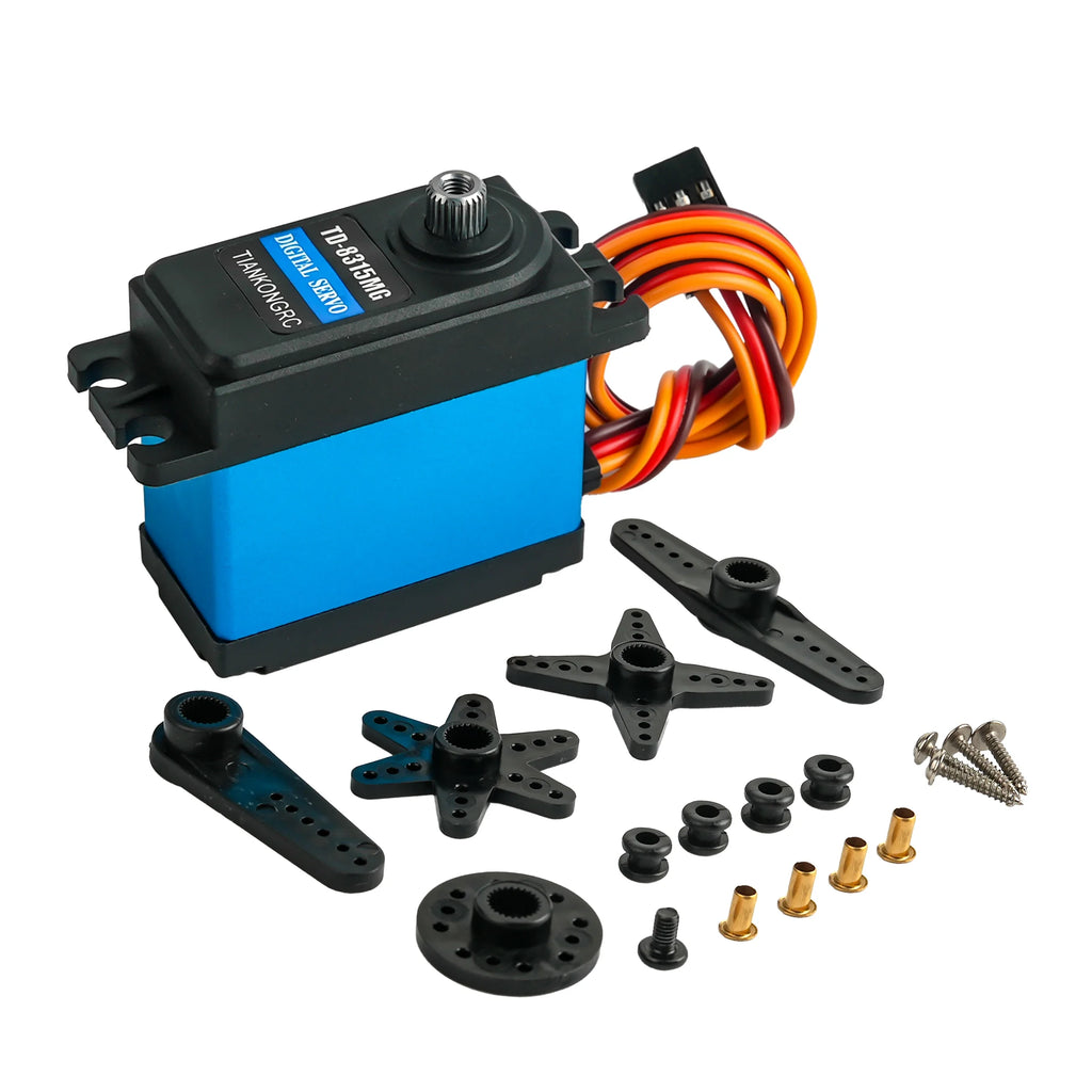 4X 15KG Carbon Brush Motor Standard Digital Servo Metal Gear Waterproof For 1/8 1/10 1/12 Scale Drift Car Crawler 180/270 Degree