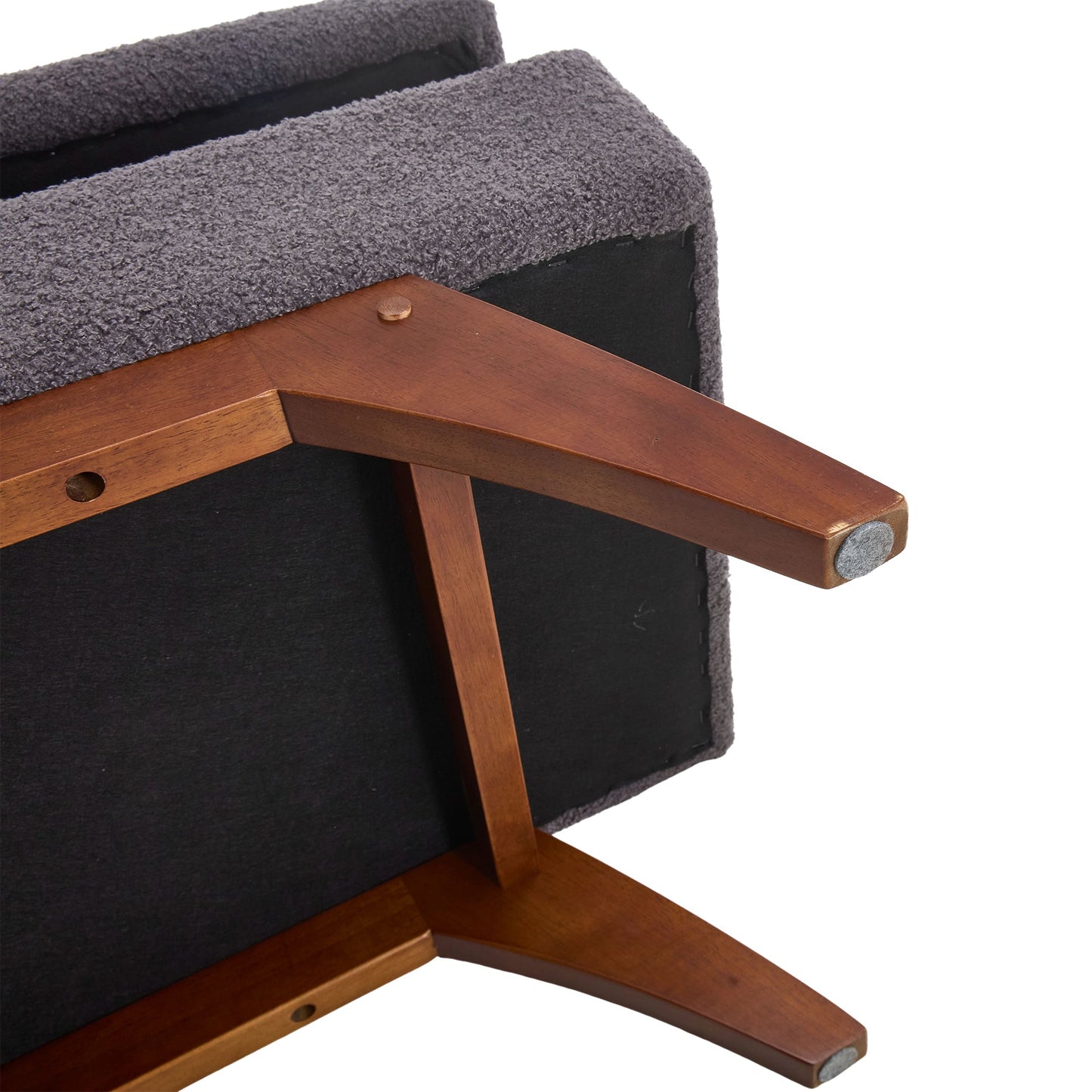 Teddy wool fabric, solid wood feet for solid weighing, and bed end