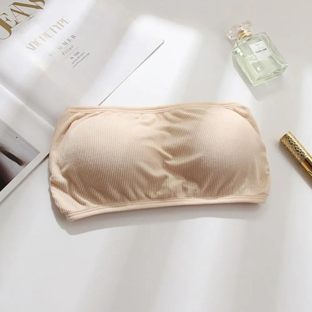 Invisible Chest Strapless Bra Fashion Cotton Sexy Tube Top Inside Dress Female Lingerie Chest Wraps Summer