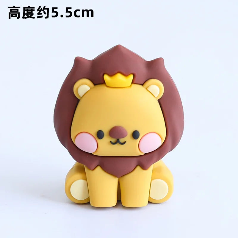 1pcs Jungle Party Cake Topper Safari Animals Figures Toys Picks Wild Jungle Animals Theme Baby Shower Happy Birthday Cake Decor