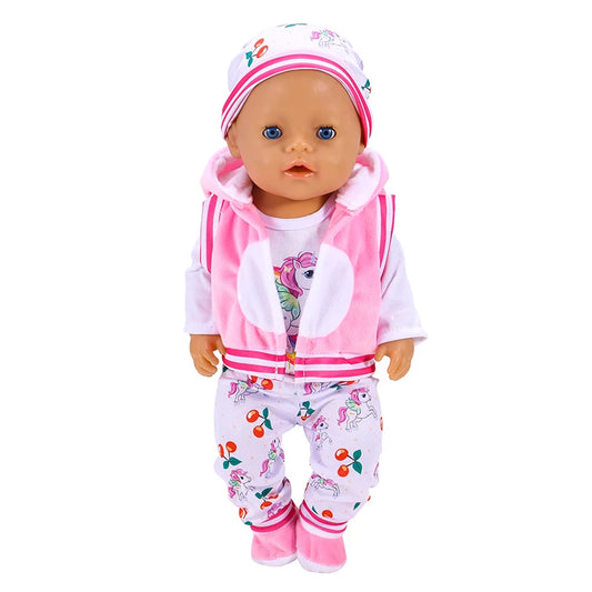 17 Inch Doll Clothes 43 cm Doll Warm Suit with Hat and Socks for New Baby Born Doll Outfit Fashion Doll Customizing Supplies