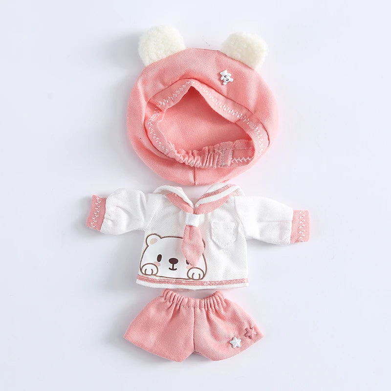 Baby Clothes Top + Hat + Pants/Skirt For 1/12 BJD,Ob11,Molly, Gsc,Body9 Doll Accessories Boys Girls Toys
