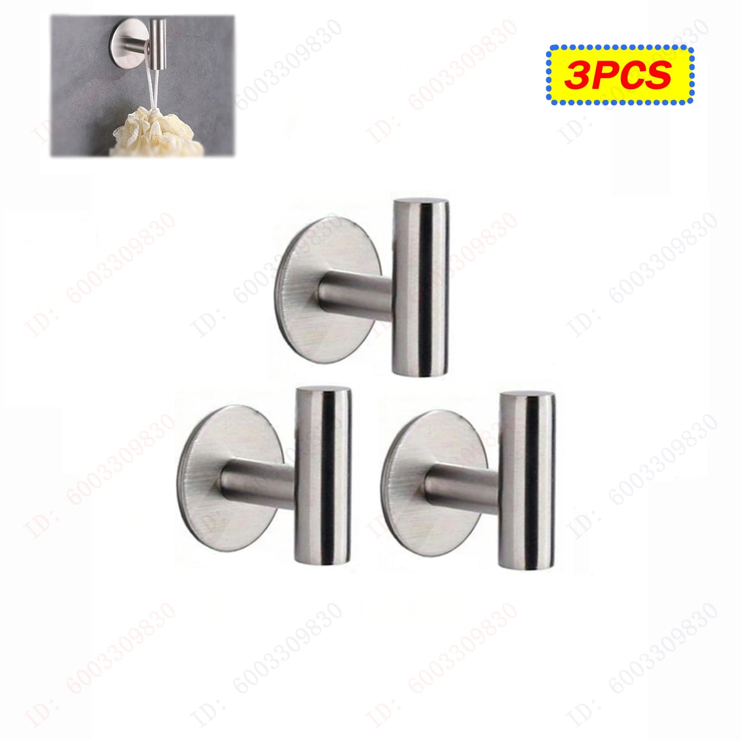 6/3PCS Strong Adhesive Wall Hooks,Self-adhesive Hooks,Towels Hanger Hook,Coat Hanging Rack,Key Holder,Bathroom Accessories