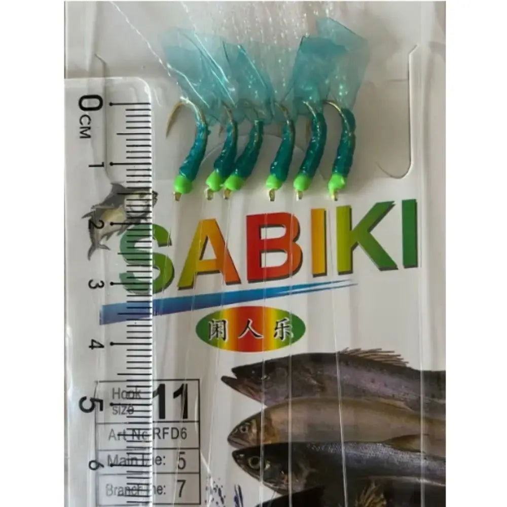 Fishing Lures Rubber Green Rubber Lures Golden Hook Sabiki Sea Fishing Rigs Lures Green Golden Tied Hooks Sea Fishing