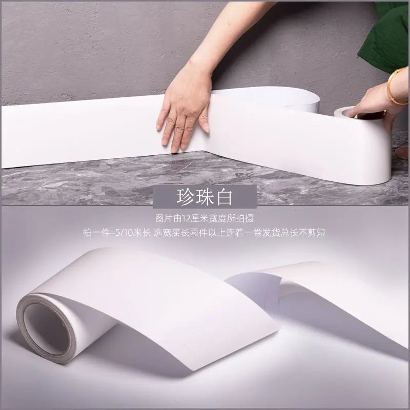 Thickened Brushed Imitation Metal Sticker Self-adhesive Skirting Line Wall Sticker Door Frame Renovation Decoration Self Pasting