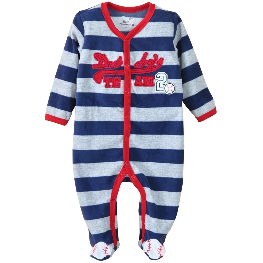Fleece Baby One-Piece Romper With Footies bodysuits newborn sleepwear girl jumpsuit boy pajamas overalls cotton clothes