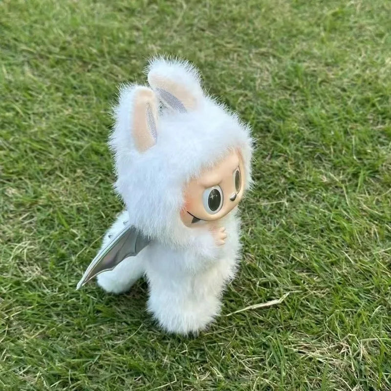 Little angel Rabu blind box sitting doll macaroon party vinyl heart plush hand Christmas gift key ring children's toy copy.