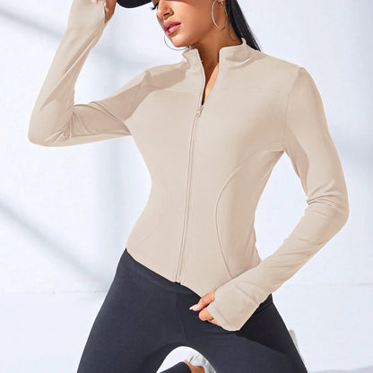 2024 New Yoga Coat Short Sports Jacket WOMEN'S Fitness Clothes Slimming Body Sculpting Zipper Yoga Jacket