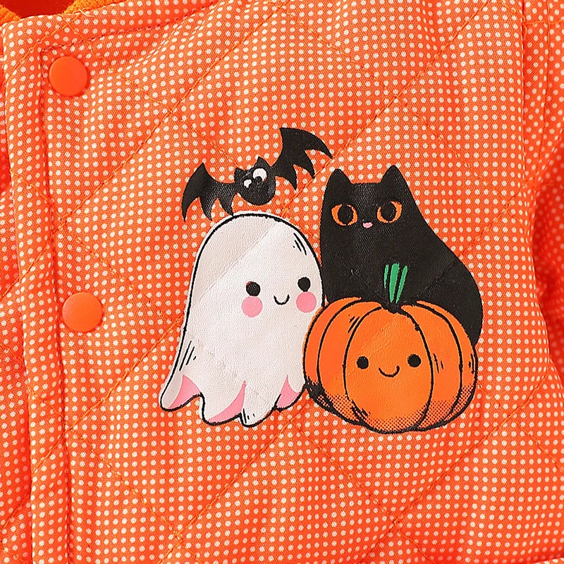 2025 Autumn Winter Newborn Girls Clothes Halloween Cartoon Cute Pumpkin Warm Thick Outerwear Baby Tops Jacket Toddler Coat BC406
