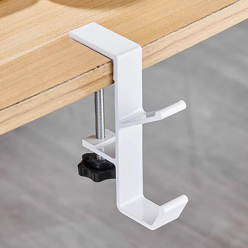 Adjustable Desk Edge Hook Punch-free Table Side Hook Multi-functional Holder Clothing Coat Keys Bathroom Towel Organizer