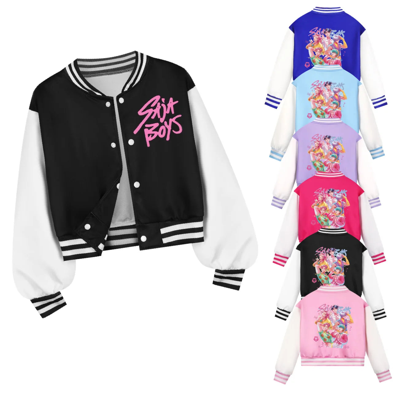 KPop Demon Hunters Kids Huntrix SAJABOYS Clothes Boys Baseball Uniform Spring Autumn Girls Baby Casual Hoodies Children Costume
