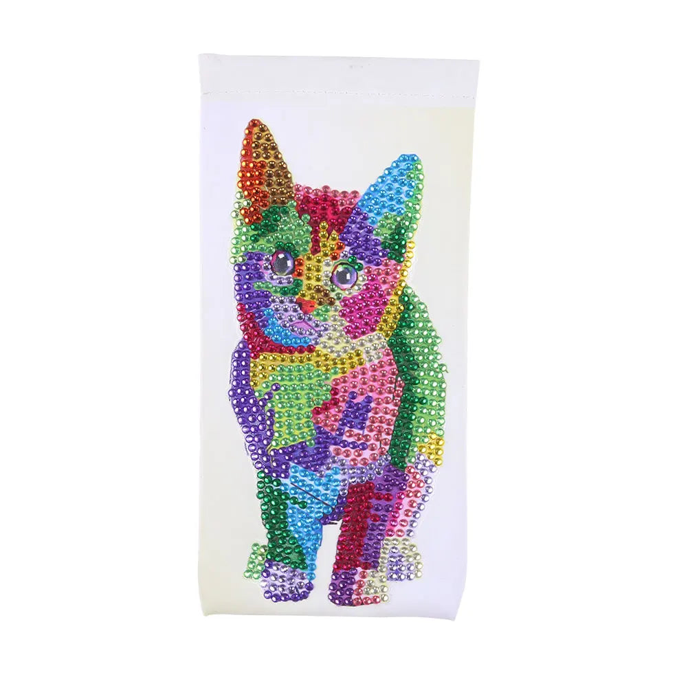 DIY Diamond Painting Glasses Storage Bags Waterproof Glasses Pouches  Cartoon Diamond Painting Craft Handbag Kit Christmas Decor