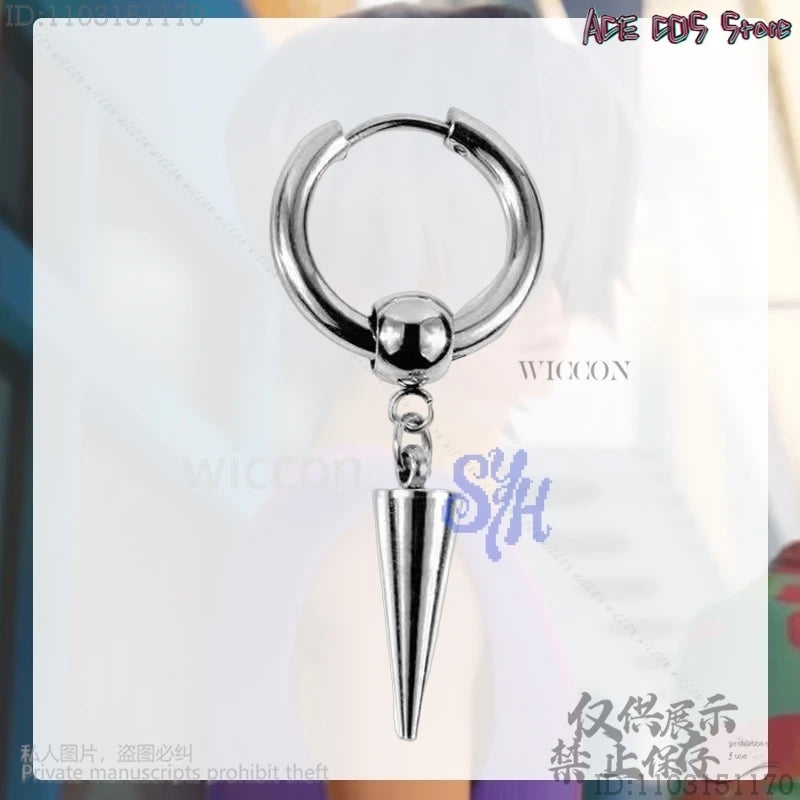 Anime Movie Demon Saja Boy Cosplay Mystery Purple-gray Wigs Curling Hair Accessories Synthetic Short Straight Hair Halloween Cos