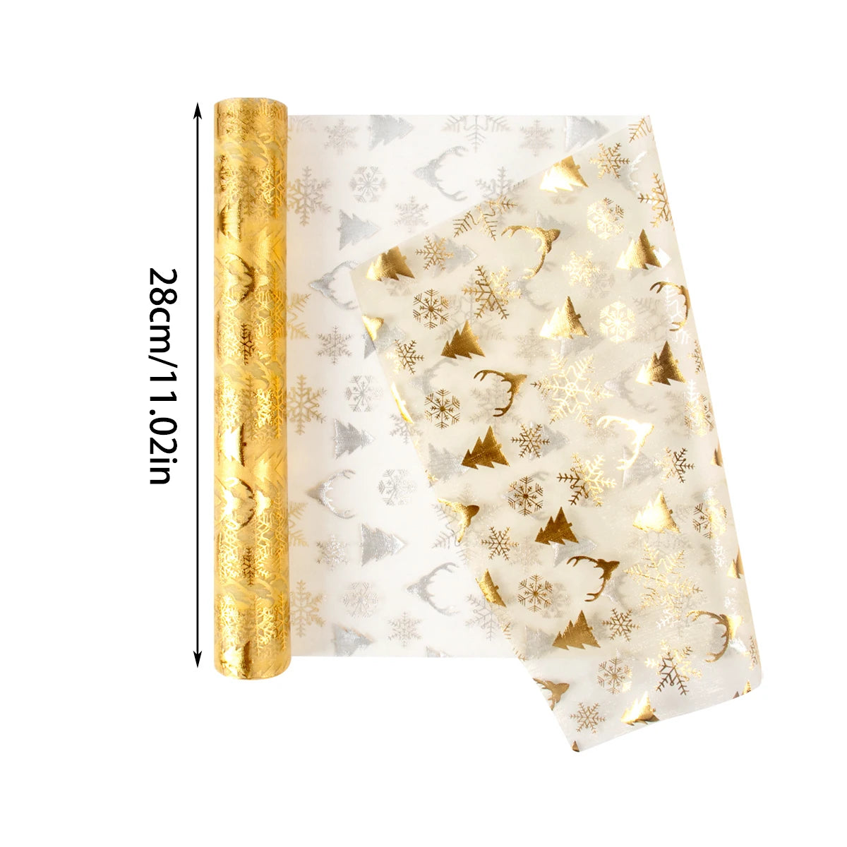 Sparkle Metallic Gold Thin Table Runner Gold Snowflakes Sequin Glitter Mesh Roll Wedding Christmas Table Decoration Navidad Noel