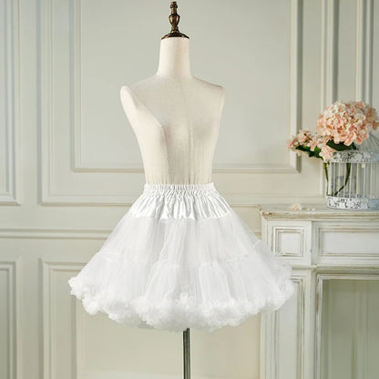 Woman Tutu Skirt Petticoat Crinoline Underskirt Fluffy Pettidress Ladies Puffy Tutu White Luxury Skirt Wedding Dress Bottom Loli
