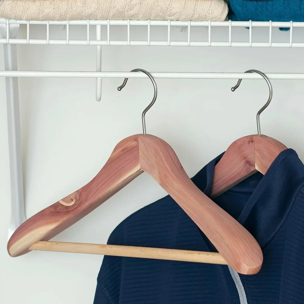 CedarFresh Deluxe Cedar Coat Hanger with Fixed Bar, Red,natural