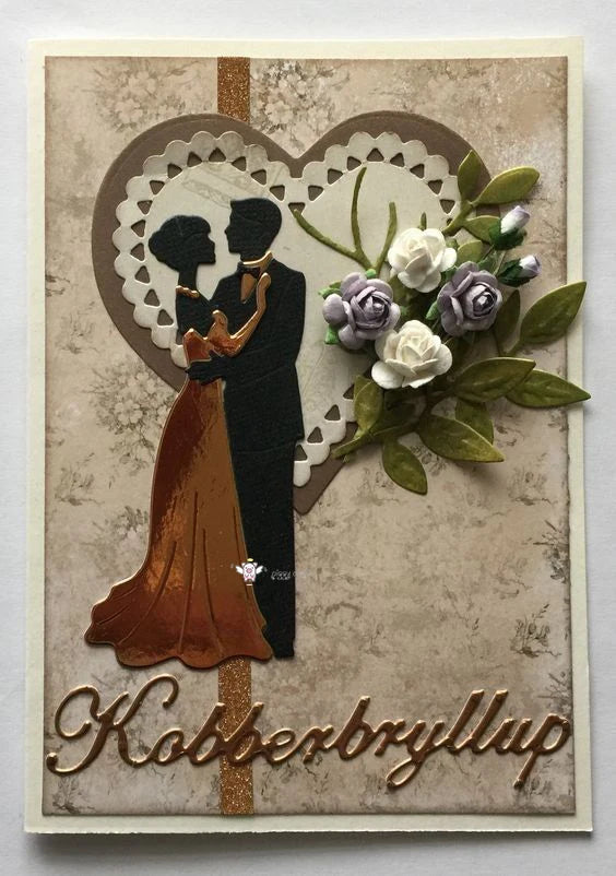 Piggy Craft metal cutting dies cut die mold Bride and groom Wedding Scrapbook paper craft knife mould blade punch stencils dies