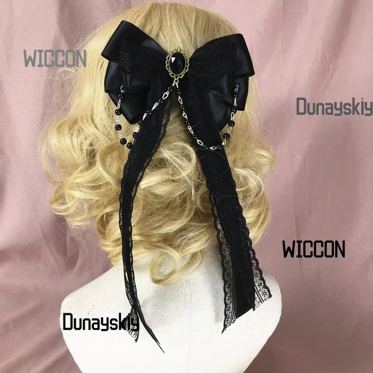 Korean Style Hair Bow Clips Elegant Ribbon Butterfly Hairpins  Lolita/Fairy Aesthetic Vintage Princess Headwear Alligator Clips