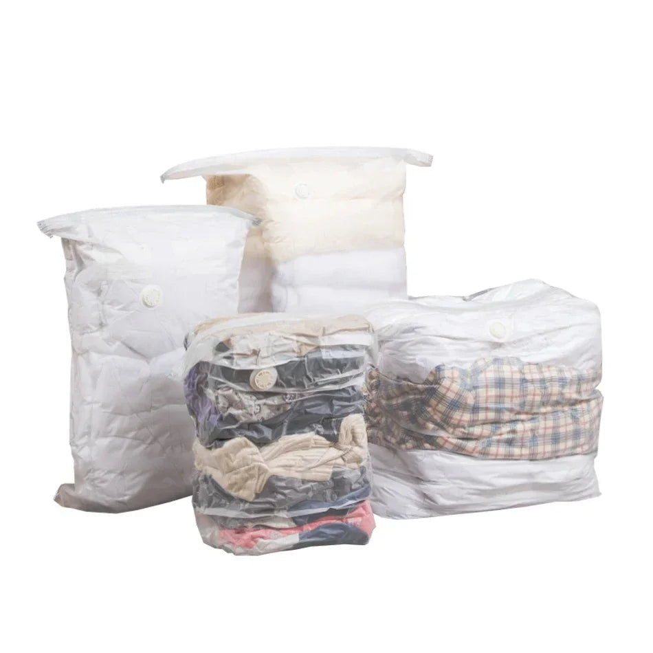 Space Save Clear Vacuum Storage Sealer Bags Large Compression Sealed Bags Home Organizer For Comforters Pillows Bedding Coats