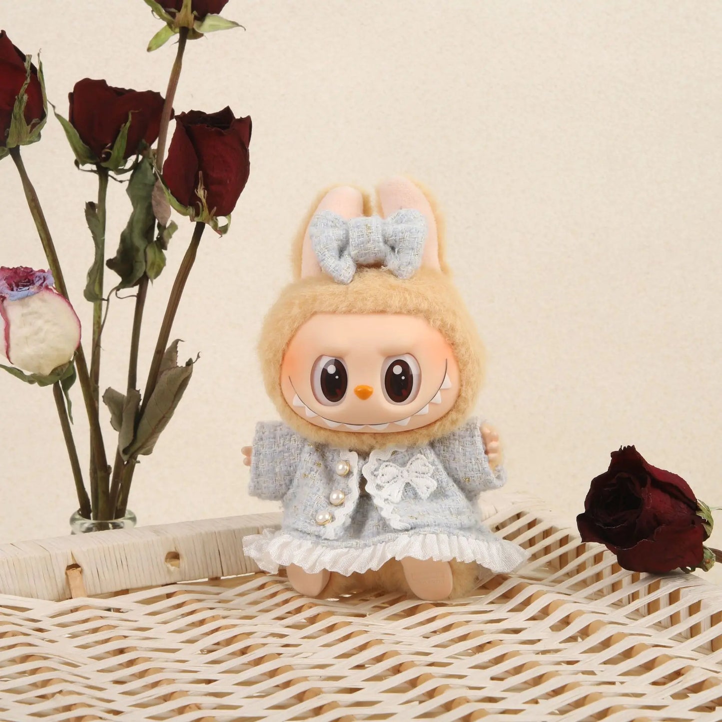 Cute Clothes for 17cm Labubu Doll Fashion V1V2 Idol Clothing DIY Kids Gift Dress for Labubu Cloak Clothes Hair Dolls Accessories