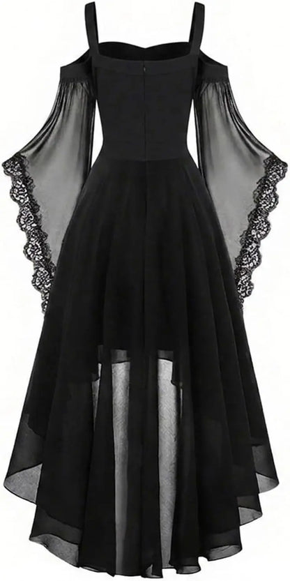 Costumes Witch Dress Women 2026 Halloween Woman Adults Medieval Vampire Butterfly Sleeve Mesh Gothic Outfits Carnival Dress Up