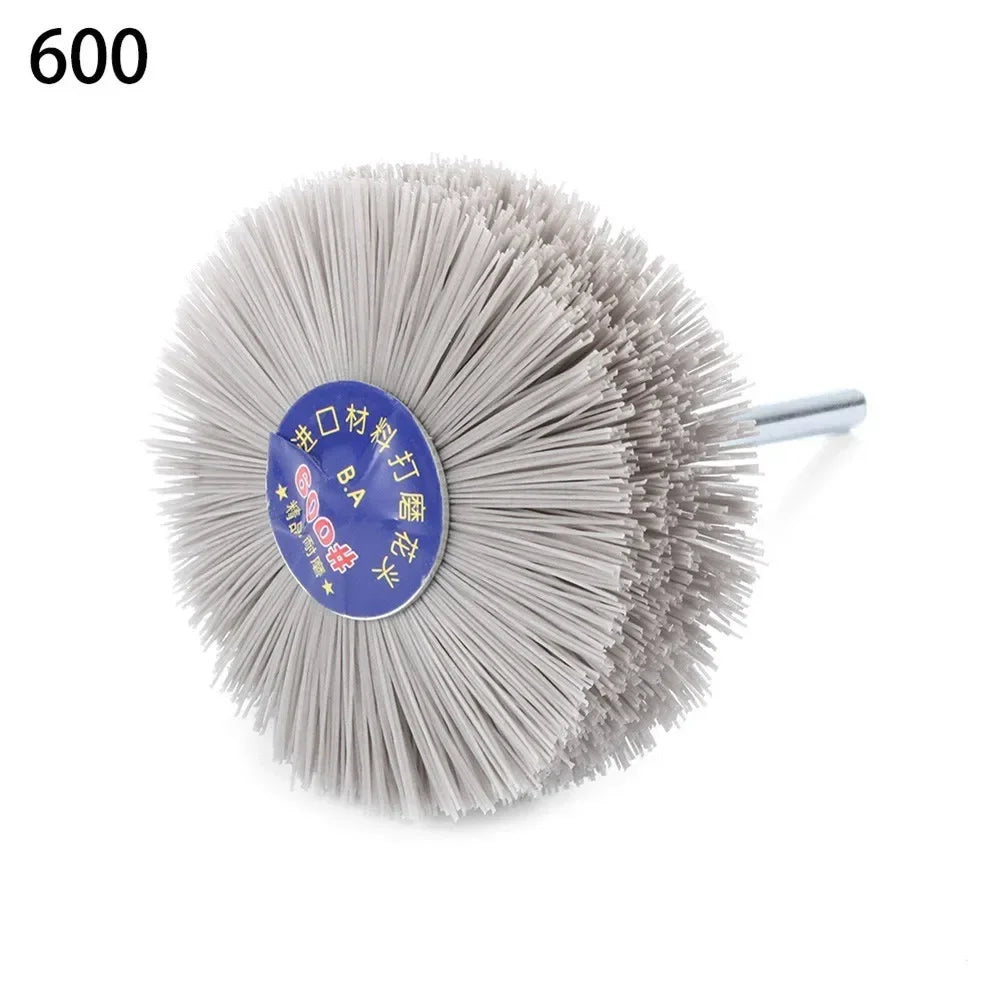 80mm Grinding Wheel Brush Nylon Polishing Abrasive Rotary Woodwork Metal Stone Head Grinder Polishing Brush 80-600 Grit