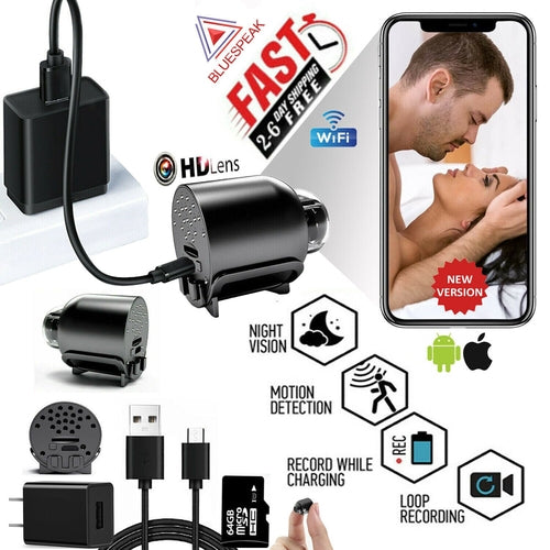 FREE 64G HD Hidden Spy Nanny Camera Wireless Wifi Home Security Night