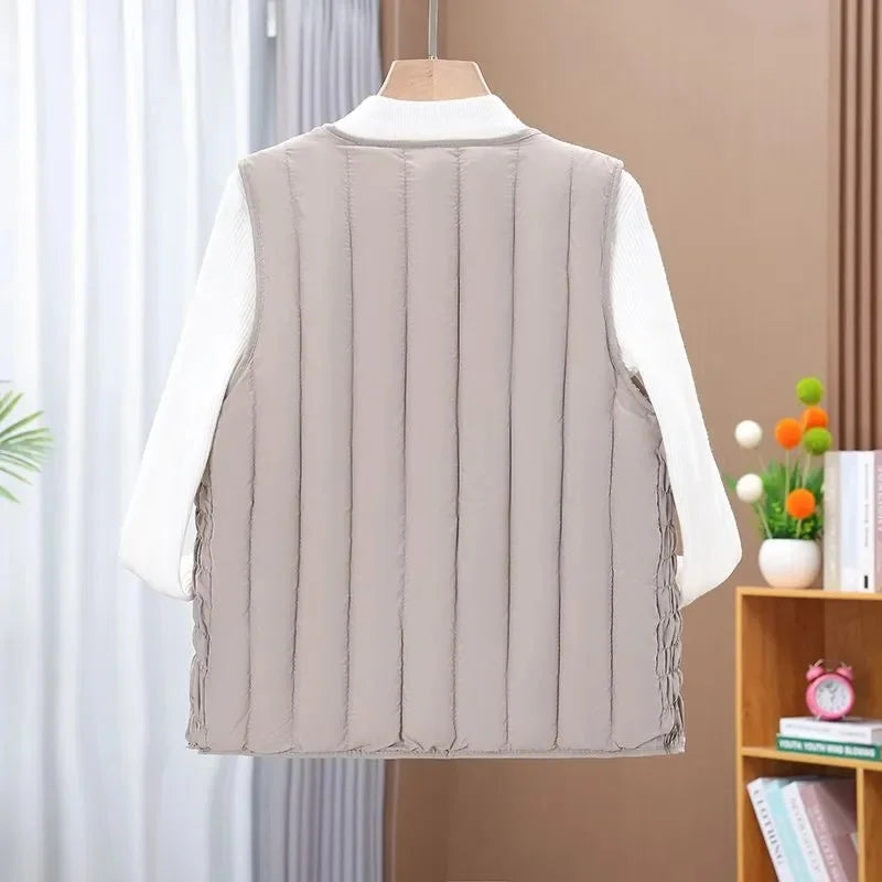 Autumn Winter Velvet Cotton Tank Top Women's Clothing Vest Sleeveless Jacket New Fashion Warm Zipper Short Coat Female Waistcoat