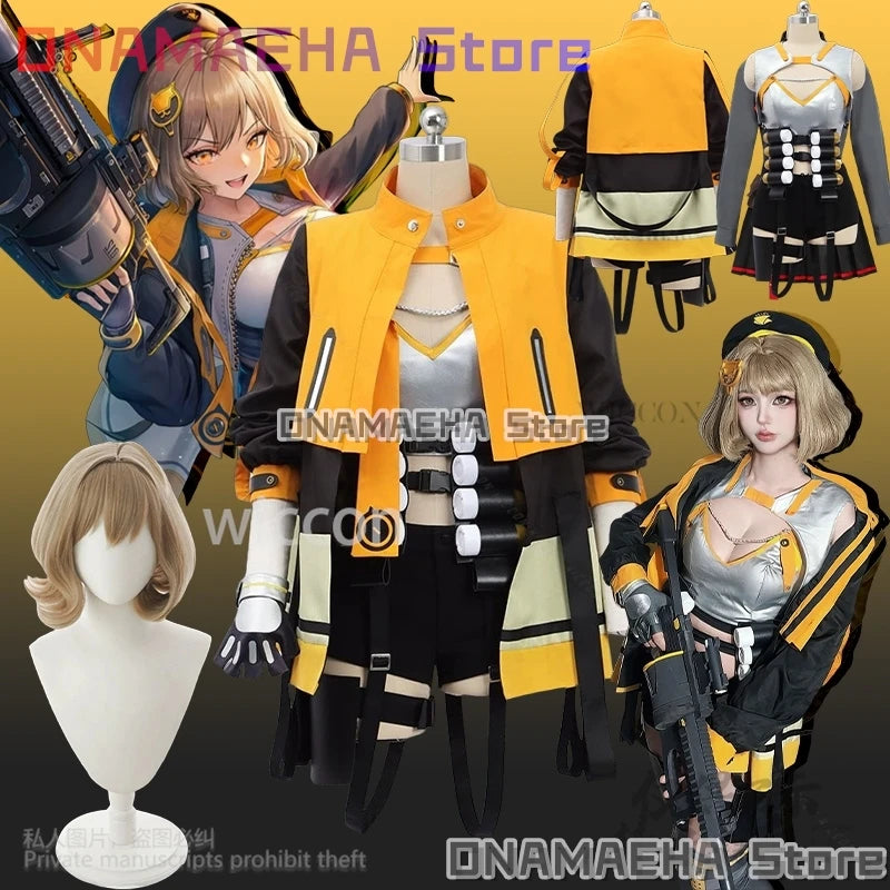 Anis Cosplay Game NIKKE：The Goddess Of Victory Costume Fashion Punk Yellow Black Coat Y2K Halloween Jirai Kei Girls Outfit